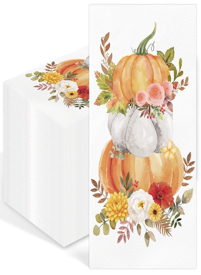 IANFEPH 100 Pcs Fall Pumpkin Paper Napkins 3-Ply Disposable Guest Hand Towels Thanksgiving Decorative Dinner Napkins for Home Autumn Holiday Party - Image 1